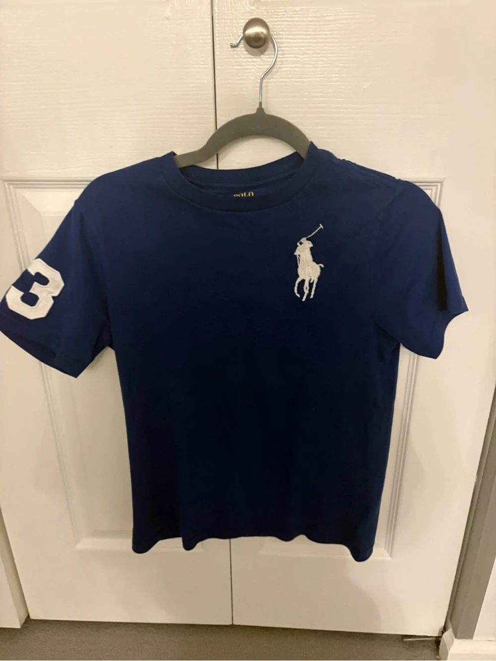 Ralph Lauren Navy Short-Sleeve Polo Logo Tee with White Accents